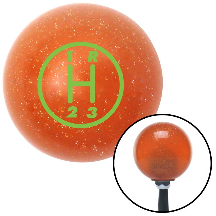 Orange 8 Ball Custom Shift Knob Translucent with Metal Flake