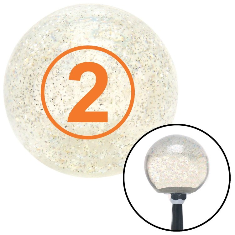 Orange 8 Ball Custom Shift Knob Translucent with Metal Flake