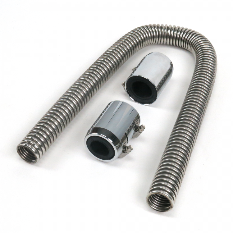 SBC BBC 36 in. Chrome Radiator Hose Kit hot rod big small block chevy ...