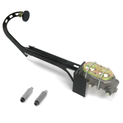 55-57 Chevy Tri-5 Manual Brake Pedal kit Drum/Drum~3in Blk Pad - Part Number: HEXPKA77FCC