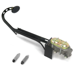 55-57 Chevy Tri-5 Manual Brake Pedal kit Drum/Drum~Lg Oval Blk Pad - Part Number: HEXPKA77FCE