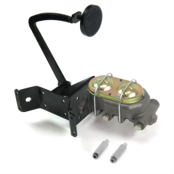 35-40 Ford w/o X-Member Manual Brake Pedal kit Drum/Drum~3in Blk Pad - Part Number: HEXPKA780AE