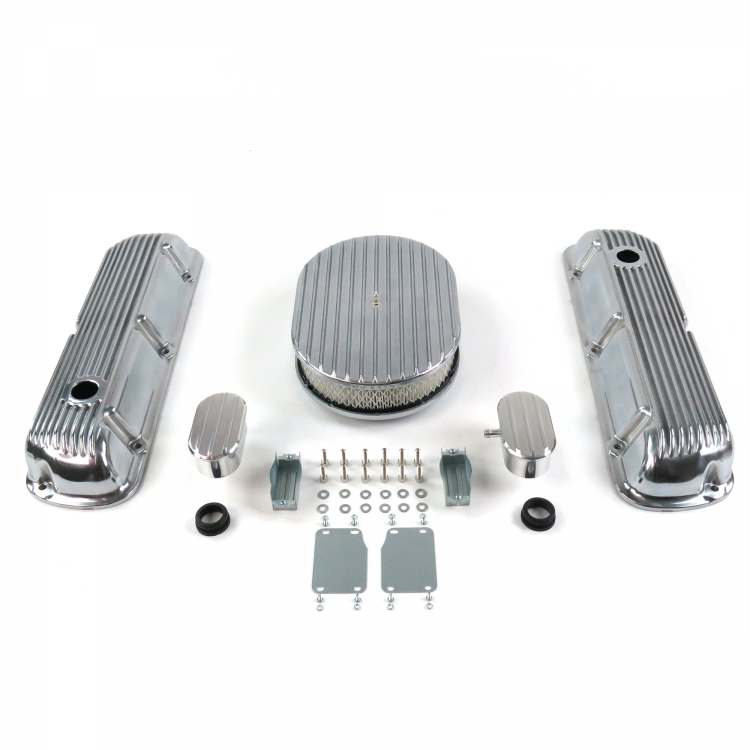 Automotive Universal Cast Aluminum Retro Finned Valve Cover Breathers ...