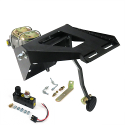 55-59 Chevy Truck FW Manual Brake Pedal kit Adj Disc/Drum~3in Blk Pad - Part Number: HEXPKA79080