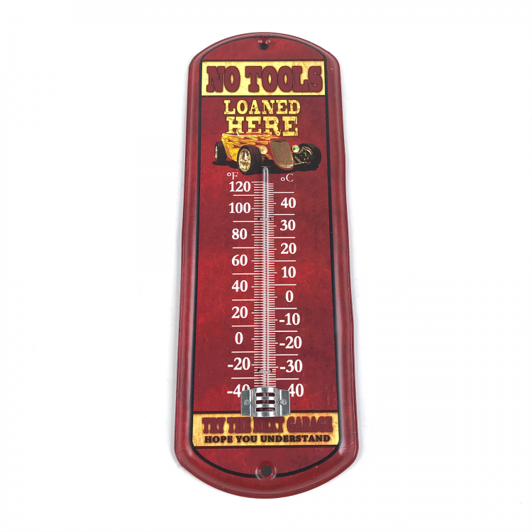 Retro Hotrod Metal Wall Mount Thermometer Vintage Style Hanging  Indoor/Outdoor