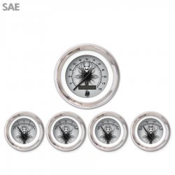 5 Ga. Set - SAE Skull Series, Black Mod Needles, Chrome Trm Rings Style Kit DIY - Part Number: GAR2115ZEXQABCC