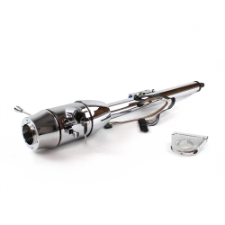 Keyed Tilt Column Chrome - Floor Shift 2.5" Drop 6 Hole  - Part Number: HEXCC2KXX0256X0