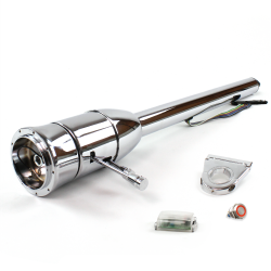 Tilt Column Chrome - Floor Shift 3.5" Drop 9 Hole Push Button RD  - Part Number: HEXCC2XXX0359PRD0