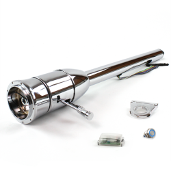 Tilt Column Chrome - Floor Shift 2.5" Drop 9 Hole Push Button BL  - Part Number: HEXCC2XXX0259PBL0