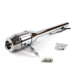 Tilt Column Chrome - Floor Shift 2.5" Drop 6 Hole Push Button  - Part Number: HEXCC2XXX0256PXX0