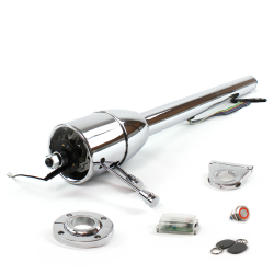 Tilt Column Chrome - Floor Shift FLR MNT 2.5" Drop Push Button RD w/ RFID - Part Number: HEXCC2XXX125XPRD1