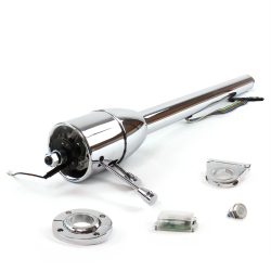 Tilt Column Chrome - Floor Shift FLR MNT 2.5" Drop Push Button WH  - Part Number: HEXCC2XXX125XPWH0