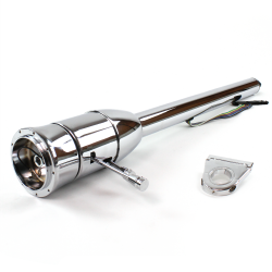 Tilt Column Chrome - Floor Shift 3.5" Drop 9 Hole  - Part Number: HEXCC2XXX0359X0