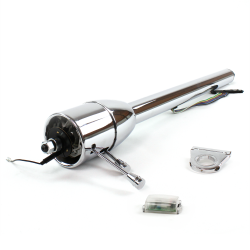 Tilt Column Chrome - Floor Shift 2.5" Drop Push Button  - Part Number: HEXCC2XXX025XPXX0