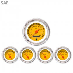 5 Ga. Set - SAE Comp Yellow, Or Vintage Nedl, Chrome Trm Rings Style Kit DIY - Part Number: GAR231ZEXQABAH