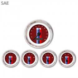 5 Ga. Set SAE Vintage Autobahn Rd, Black Mod Nedl, Chrom Trm Rings~Style Kit DIY - Part Number: GAR267ZEXQABCC