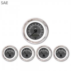 5 Ga. Set - SAE Iron Cross Grey, Black Mod Nedl, Chrome Trm Rings Style Kit DIY - Part Number: GAR276ZEXQABCC