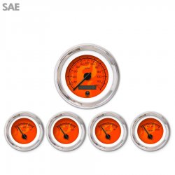 5 Ga. Set - SAE Ghost Flame Rd, Black Mod Nedl, Chrome Trm Rings Style Kit DIY - Part Number: GAR285ZEXQABCC