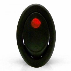 Oval LED Rocker Switch - Red 20a/12vdc - Part Number: KICSW17R