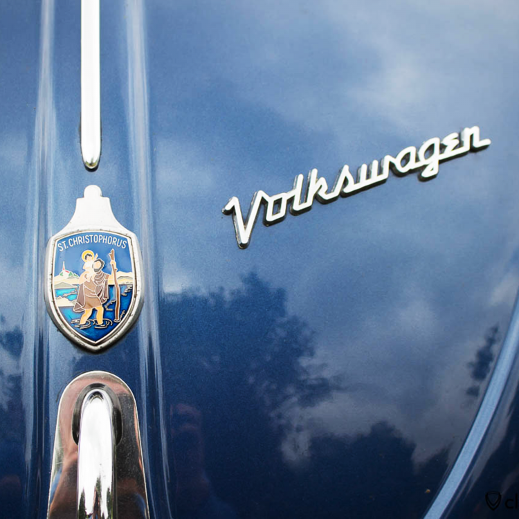 Christophorus car badge, blue enamel