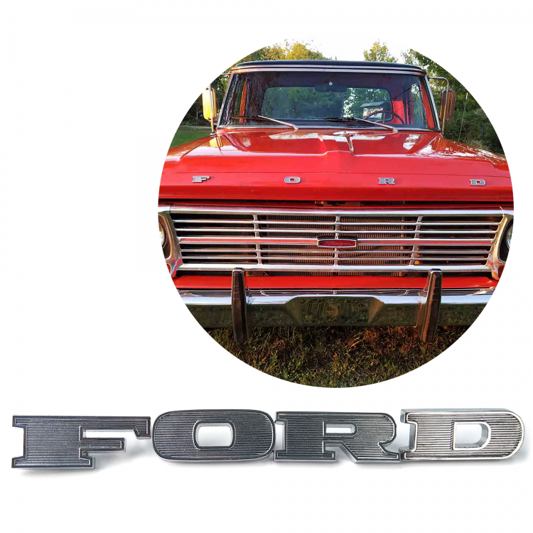 Vintage 1967 1969 Ford Truck Chrome Hood Letter Emblems