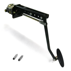 Universal adj FW Manual Brake Pedal kit Drum/Drum~Lg Oval Blk Pad - Part Number: HEXPKA78EA5