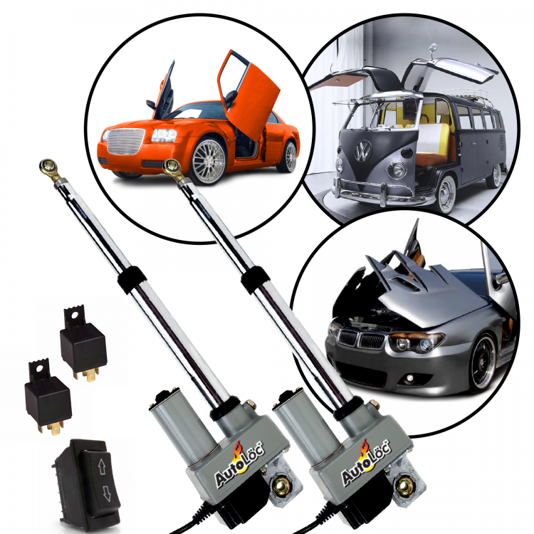 Automated Car Truck 2 Door Power Hinge Kit for Lambo Vertical Gullwing Door  Split Hoods & More! - Heavy Duty 200lb 8