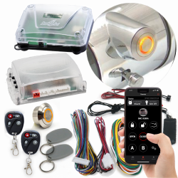 GM Column Insert Orange LED Push Button Start Kit Keyless Remote Car Start RFID - Part Number: AUTHFS2502A