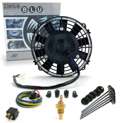 Zirgo Super Cool Pack 8" Performance Straight Blade Fan w/Temp Sensor, Relay Kit - Part Number: ZIRZFK18N1