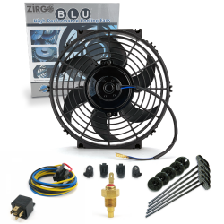 Zirgo Super Cool Pack 10" S Blade Fan - Complete Performance Cooling Kit 12V DC - Part Number: ZIRZFK110Y1