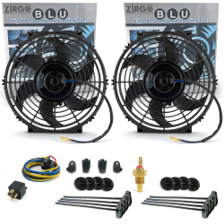 Zirgo Super Cool Pack w/ Twin 10" S Blade Fans - Performance Cooling Kit 12V DC - Part Number: ZIRZFK110Y2