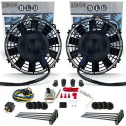 Zirgo Super Cool Pac 2 8” Performance Fans w/ Adjustable Temp Sensor, Relay Kit - Part Number: ZIRZFK28N2