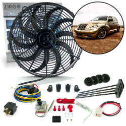 Zirgo High Performance Chrysler PT Cruiser Adjustable 16” Fan Cooling System Kit - Part Number: ZIRZFK4