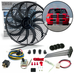 Zirgo High Performance Adjustable 16” Fan Cooling System Kit - Dodge Dakota 12V - Part Number: ZIRZFK16