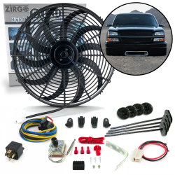 Zirgo High Performance Adjustable 16” Fan Cooling System Kit - GMC Sierra 12V DC - Part Number: ZIRZFK17