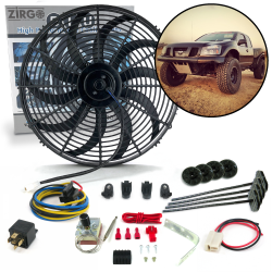 Zirgo High Performance Adjustable 16” Fan Cooling System Kit - Nissan Titan 12V - Part Number: ZIRZFK18