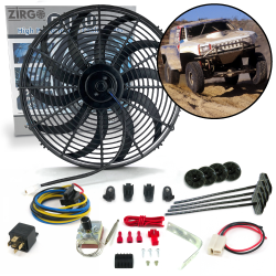 Zirgo High Performance Adjustable 16” Fan Cooling Kit Jeep Grand Cherokee 12V DC - Part Number: ZIRZFK21