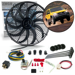 Zirgo High Performance Adjustable 16” Fan Cooling System Kit Ford Escape 12 Volt - Part Number: ZIRZFK25