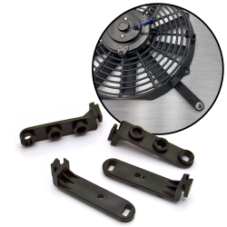 Universal Automotive Cooling Fan Black Mounting Feet (4 Brackets) - LONG - Part Number: ZIRZFMK1