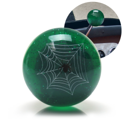 Green Spider Translucent Metal Flake Old Skool Retro Vintage Style Shift Knob - Part Number: ASCSN09007